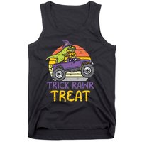 Kids Trick Rawr Treat Dinosaur Monster Truck Halloween Boy Kids Tank Top