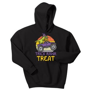 Kids Trick Rawr Treat Dinosaur Monster Truck Halloween Boy Kids Kids Hoodie