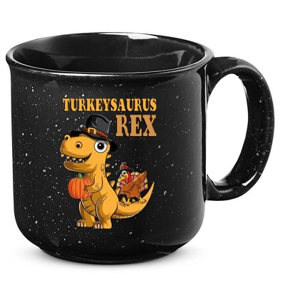 Kids Turkeysaurus Rex Turkey Dino Thanksgiving 15oz Campfire Ceramic Mug