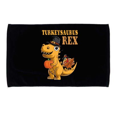 Kids Turkeysaurus Rex Turkey Dino Thanksgiving Microfiber Hand Towel