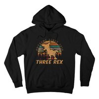 Kids Three Rex 3rd Birthday Gifts Third Dinosaur 3 Year Old Hoodie