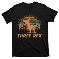 Kids Three Rex 3rd Birthday Gifts Third Dinosaur 3 Year Old T-Shirt