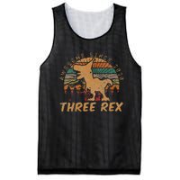 Kids Three Rex 3rd Birthday Gifts Third Dinosaur 3 Year Old Mesh Reversible Basketball Jersey Tank