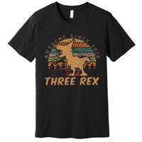 Kids Three Rex 3rd Birthday Gifts Third Dinosaur 3 Year Old Premium T-Shirt