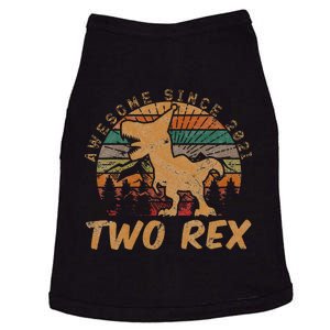 Kids Two Rex 2nd Birthday Gifts Second Dinosaur 2 Year Old Doggie Tank