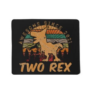 Kids Two Rex 2nd Birthday Gifts Second Dinosaur 2 Year Old Mousepad