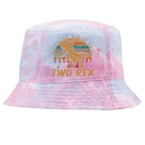 Kids Two Rex 2nd Birthday Gifts Second Dinosaur 2 Year Old Tie-Dyed Bucket Hat