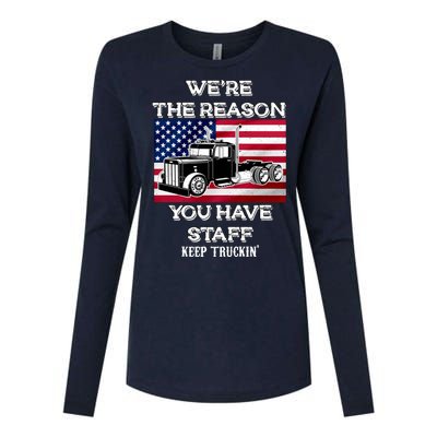 Keep Truckin Staff USA Womens Cotton Relaxed Long Sleeve T-Shirt