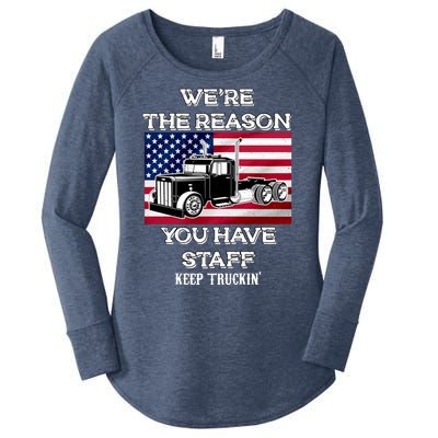 Keep Truckin Staff USA Women's Perfect Tri Tunic Long Sleeve Shirt