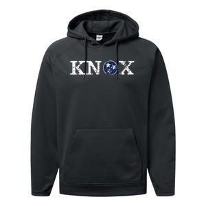 Knoxville Tennessee State Flag Art Gifts Distressed Knox Performance Fleece Hoodie