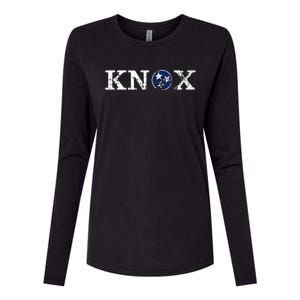 Knoxville Tennessee State Flag Art Gifts Distressed Knox Womens Cotton Relaxed Long Sleeve T-Shirt