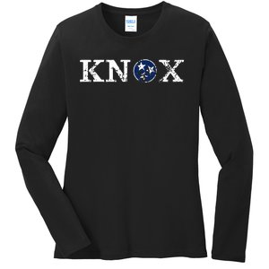 Knoxville Tennessee State Flag Art Gifts Distressed Knox Ladies Long Sleeve Shirt