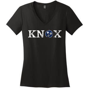 Knoxville Tennessee State Flag Art Gifts Distressed Knox Women's V-Neck T-Shirt