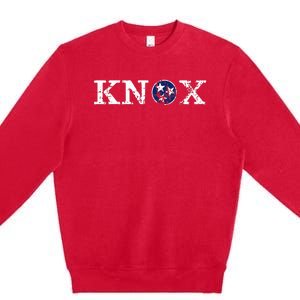 Knoxville Tennessee State Flag Art Gifts Distressed Knox Premium Crewneck Sweatshirt