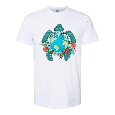 Keep The Sea Plastic Free Protect Save The Earth Sea Turtle Planet Softstyle® CVC T-Shirt