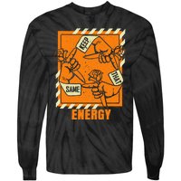 Keep That Same Energy Orange Color Graphic Tie-Dye Long Sleeve Shirt