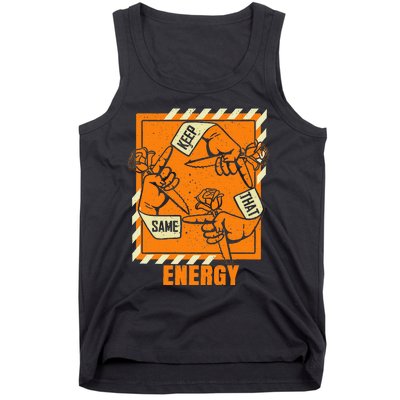 Keep That Same Energy Orange Color Graphic Tank Top