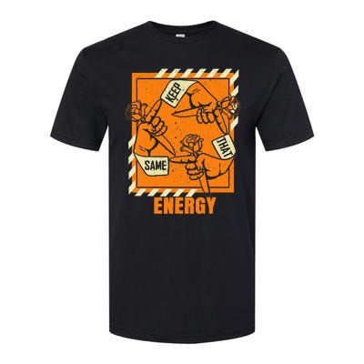 Keep That Same Energy Orange Color Graphic Softstyle CVC T-Shirt