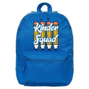 Kinder Teacher Squad Kindergarten Team Funny Gift 16 in Basic Backpack