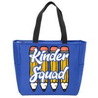 Kinder Teacher Squad Kindergarten Team Funny Gift Zip Tote Bag