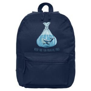 Keep The Sea Plastic Free Save The Planet Environment Ocean 16 in Basic Backpack