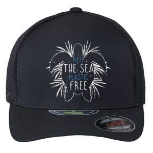 Keep The Sea Plastic Free Sea Turtle Flexfit Unipanel Trucker Cap