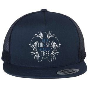 Keep The Sea Plastic Free Sea Turtle Flat Bill Trucker Hat