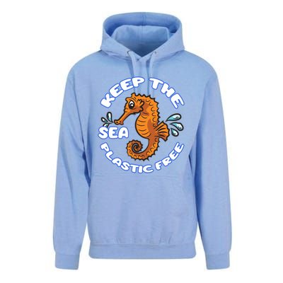 Keep The Sea Plastic Free Gift Environtal Protection Seahorse Gift Unisex Surf Hoodie