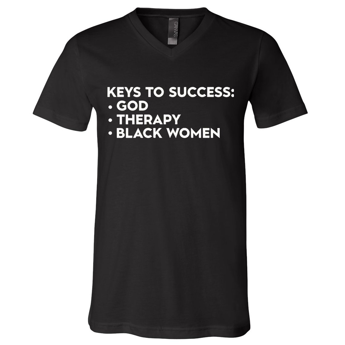 Keys To Success God Therapy Black Women V-Neck T-Shirt