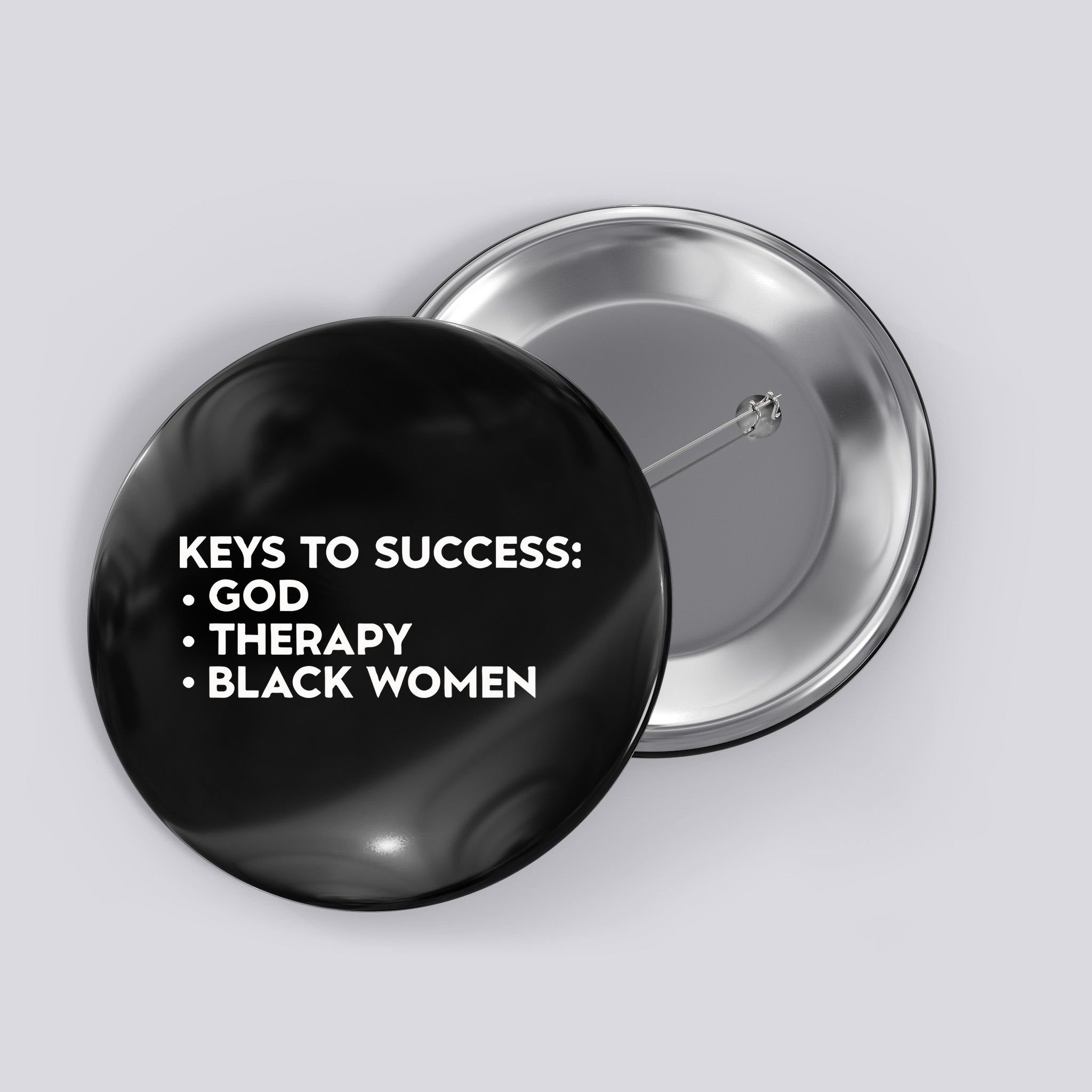 Keys To Success God Therapy Black Women Button