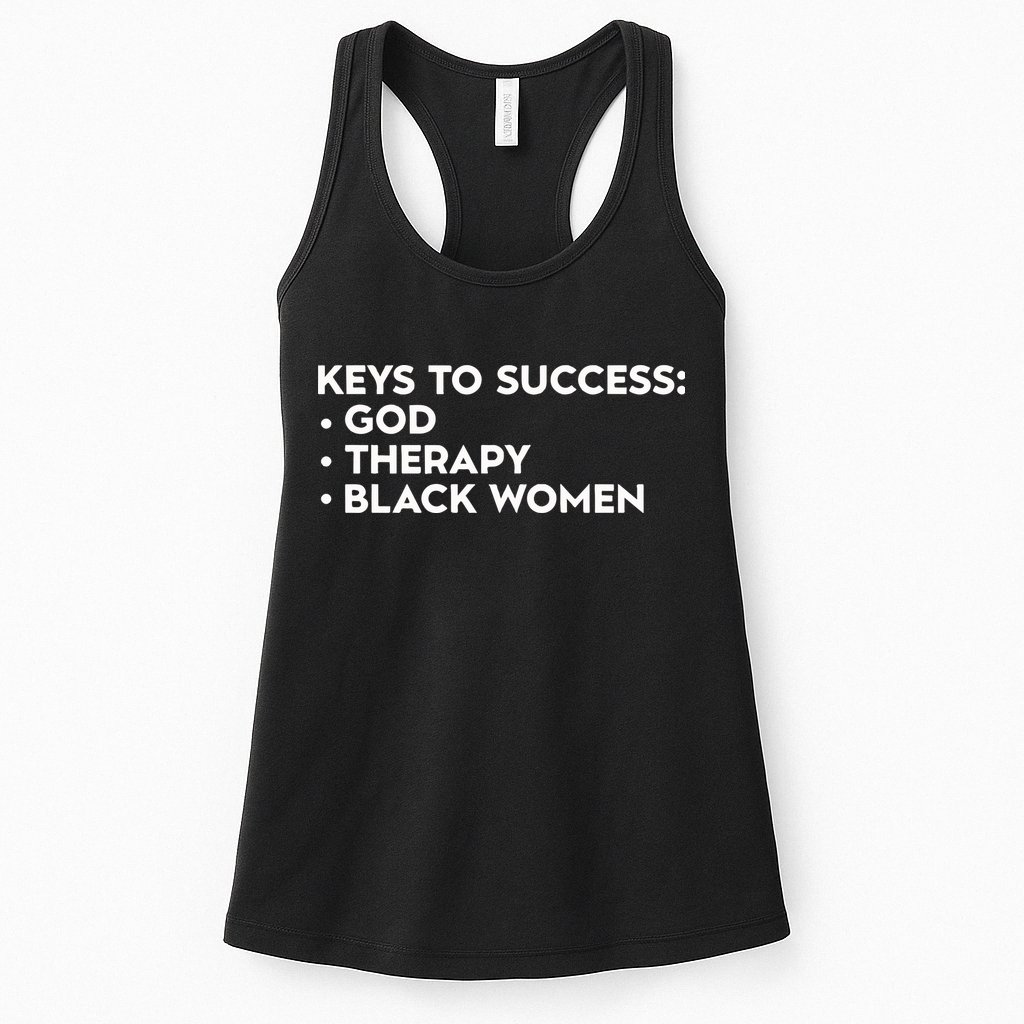 Keys To Success God Therapy Black Women Womens Tank Top