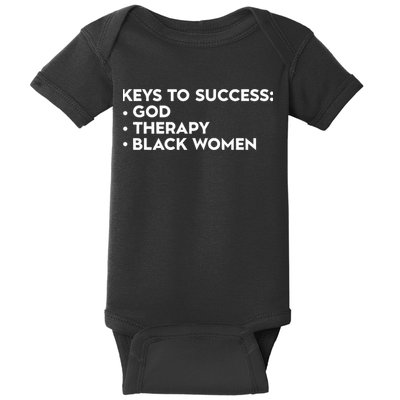 Keys To Success God Therapy Black Women Baby Bodysuit