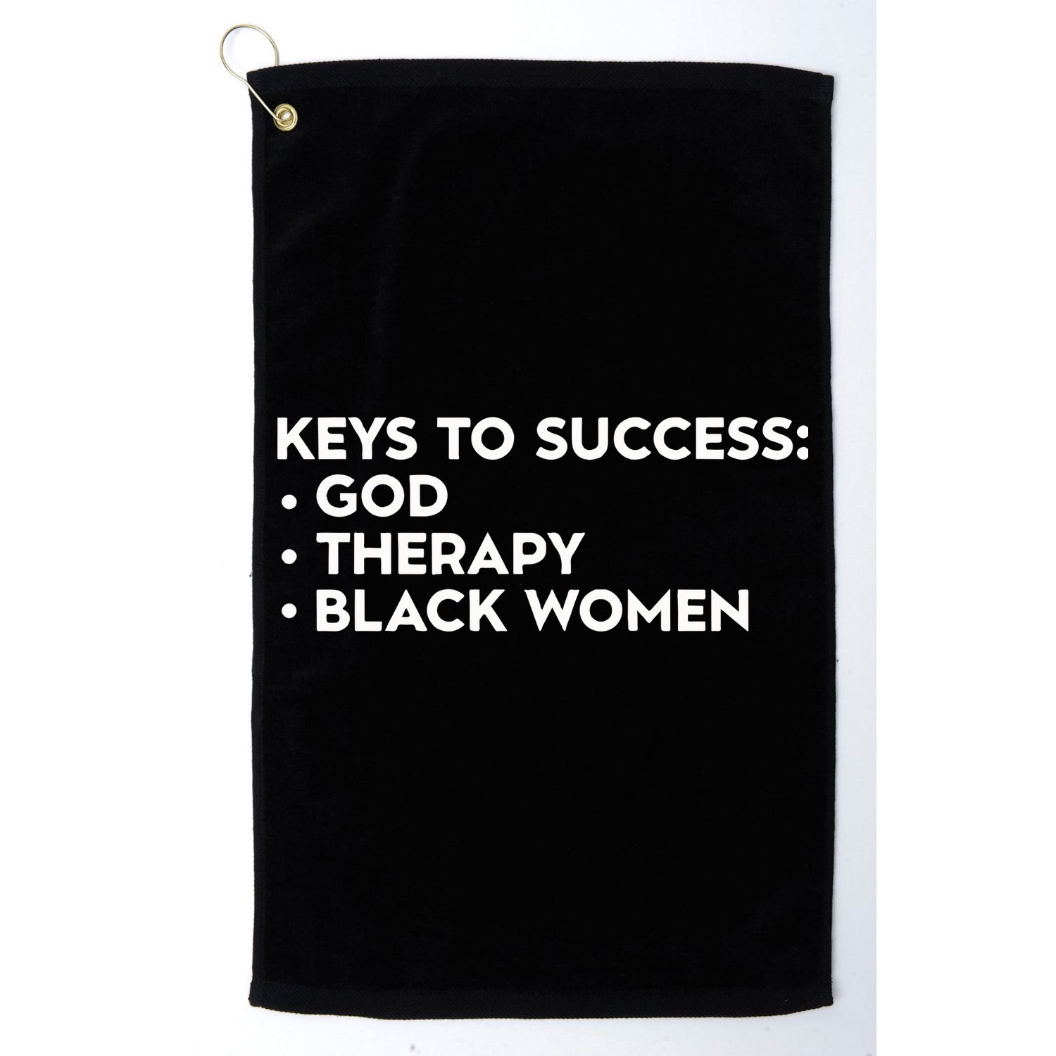 Keys To Success God Therapy Black Women Golf Towel