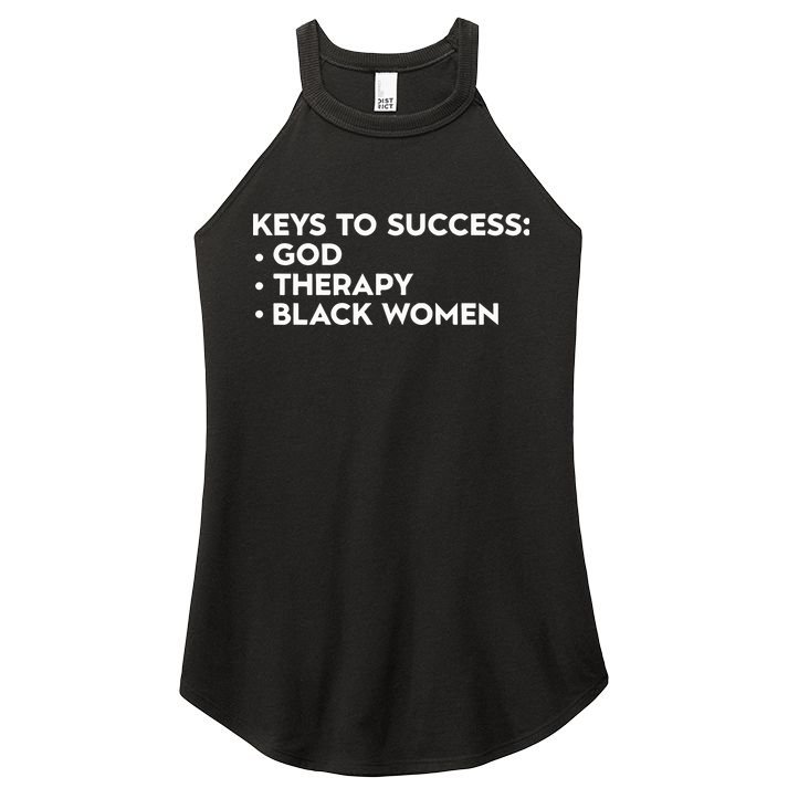 Keys To Success God Therapy Black Women Women's Perfect Tri Rocker Tank