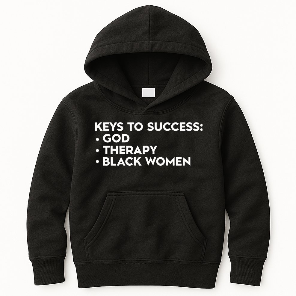 Keys To Success God Therapy Black Women Kids Hoodie