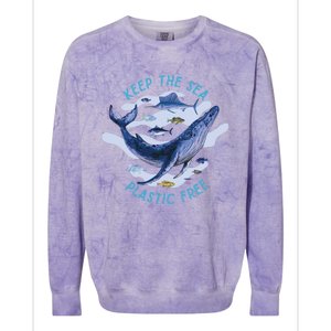 Keep The Sea Plastic Free Animal Beluga Whale Gift Colorblast Crewneck Sweatshirt