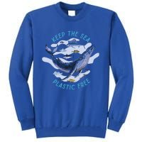 Keep The Sea Plastic Free Animal Beluga Whale Gift Tall Sweatshirt