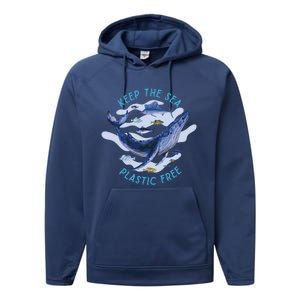 Keep The Sea Plastic Free Animal Beluga Whale Gift Performance Fleece Hoodie