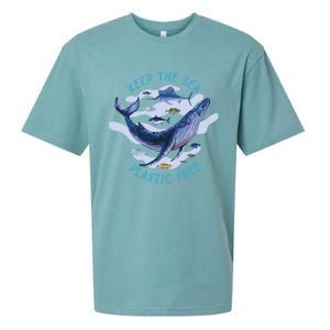 Keep The Sea Plastic Free Animal Beluga Whale Gift Sueded Cloud Jersey T-Shirt