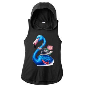 Kamala The Stylish Flamingo Takes Flight Ladies PosiCharge Tri-Blend Wicking Draft Hoodie Tank