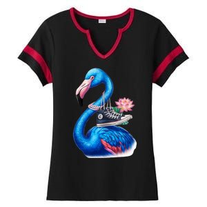 Kamala The Stylish Flamingo Takes Flight Ladies Halftime Notch Neck Tee