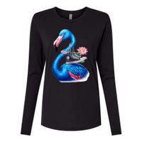 Kamala The Stylish Flamingo Takes Flight Womens Cotton Relaxed Long Sleeve T-Shirt