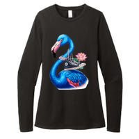 Kamala The Stylish Flamingo Takes Flight Womens CVC Long Sleeve Shirt