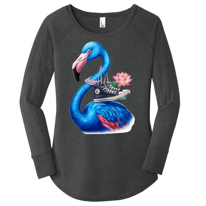 Kamala The Stylish Flamingo Takes Flight Women's Perfect Tri Tunic Long Sleeve Shirt