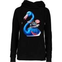 Kamala The Stylish Flamingo Takes Flight Womens Funnel Neck Pullover Hood