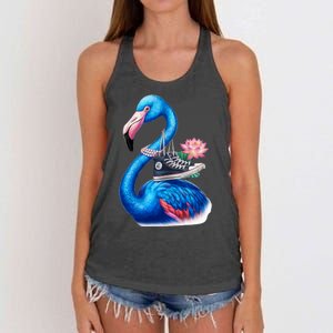 Kamala The Stylish Flamingo Takes Flight Women's Knotted Racerback Tank