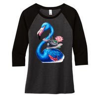 Kamala The Stylish Flamingo Takes Flight Women's Tri-Blend 3/4-Sleeve Raglan Shirt