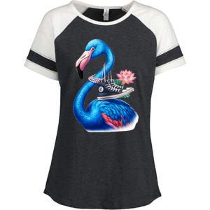 Kamala The Stylish Flamingo Takes Flight Enza Ladies Jersey Colorblock Tee