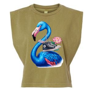 Kamala The Stylish Flamingo Takes Flight Garment-Dyed Women's Muscle Tee