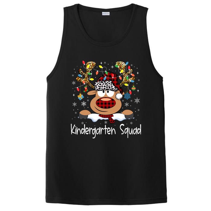 Kindergarten Teacher Squad Reindeer Funny Teacher Christmas Xmas Pajamas PosiCharge Competitor Tank